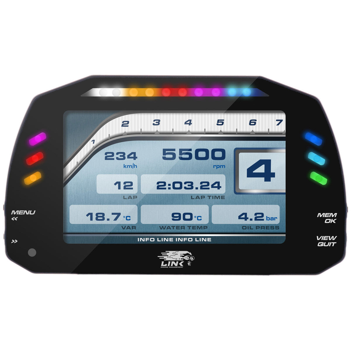 LINK ECU MXS Strada 5" 5 Inch TFT Digital Dash - Road & Race Icons