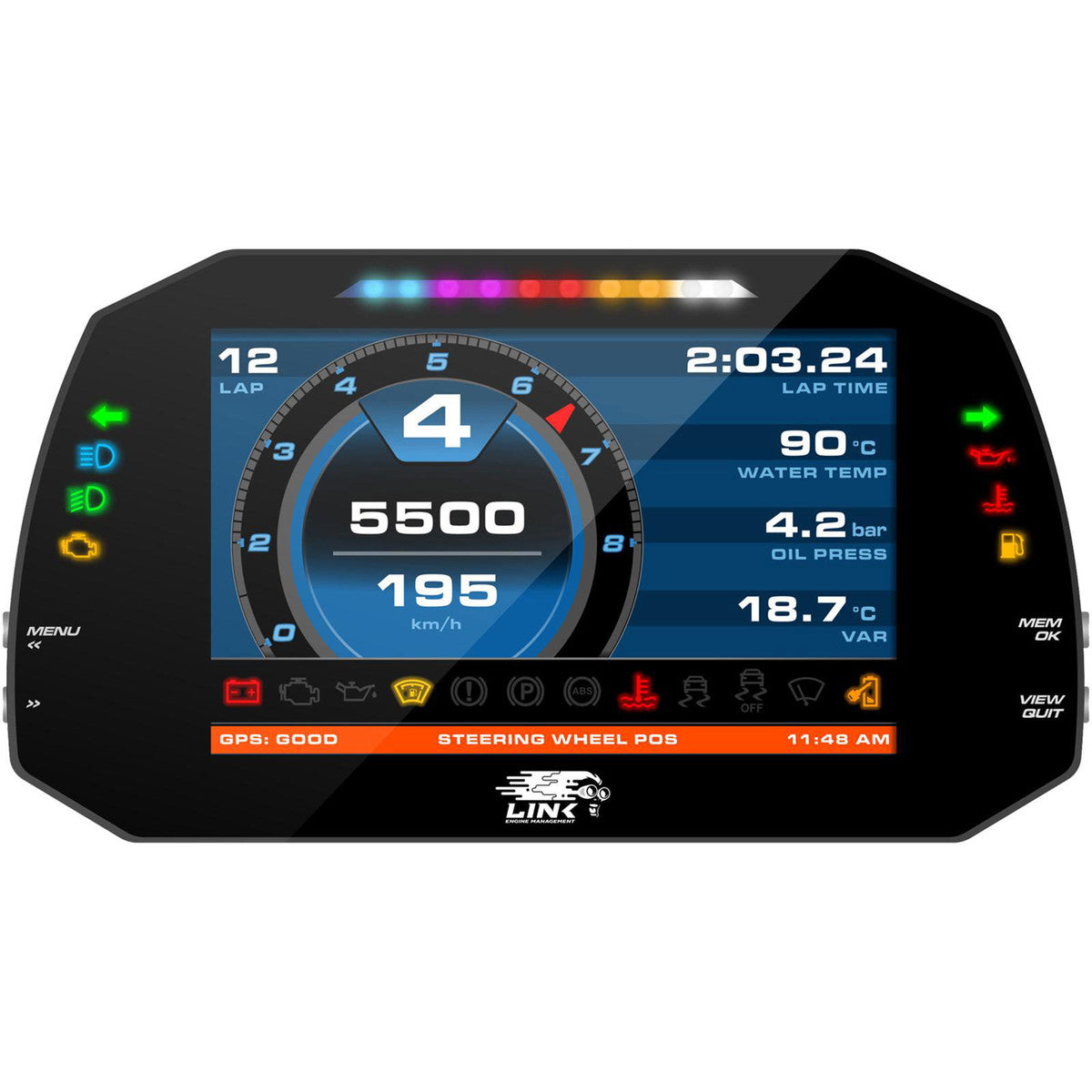 LINK ECU MXG Strada 7" 7 Inch TFT Digital Dash - Road & Race Icons