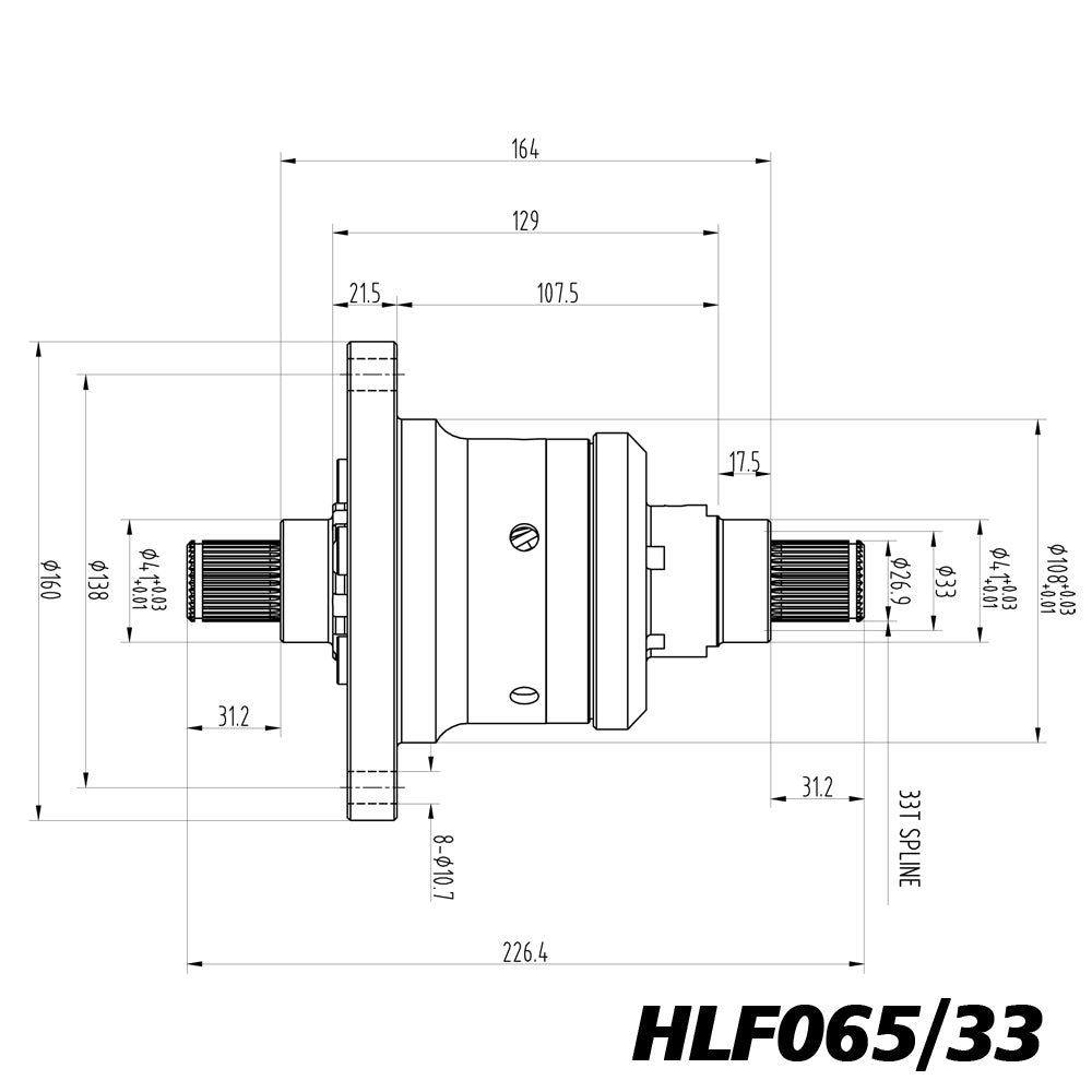 Blackline VW Beetle 1302 1303 IRS Rear Helical LSD Limited Slip Diff - 37 Spline Conversion Kit HLF065