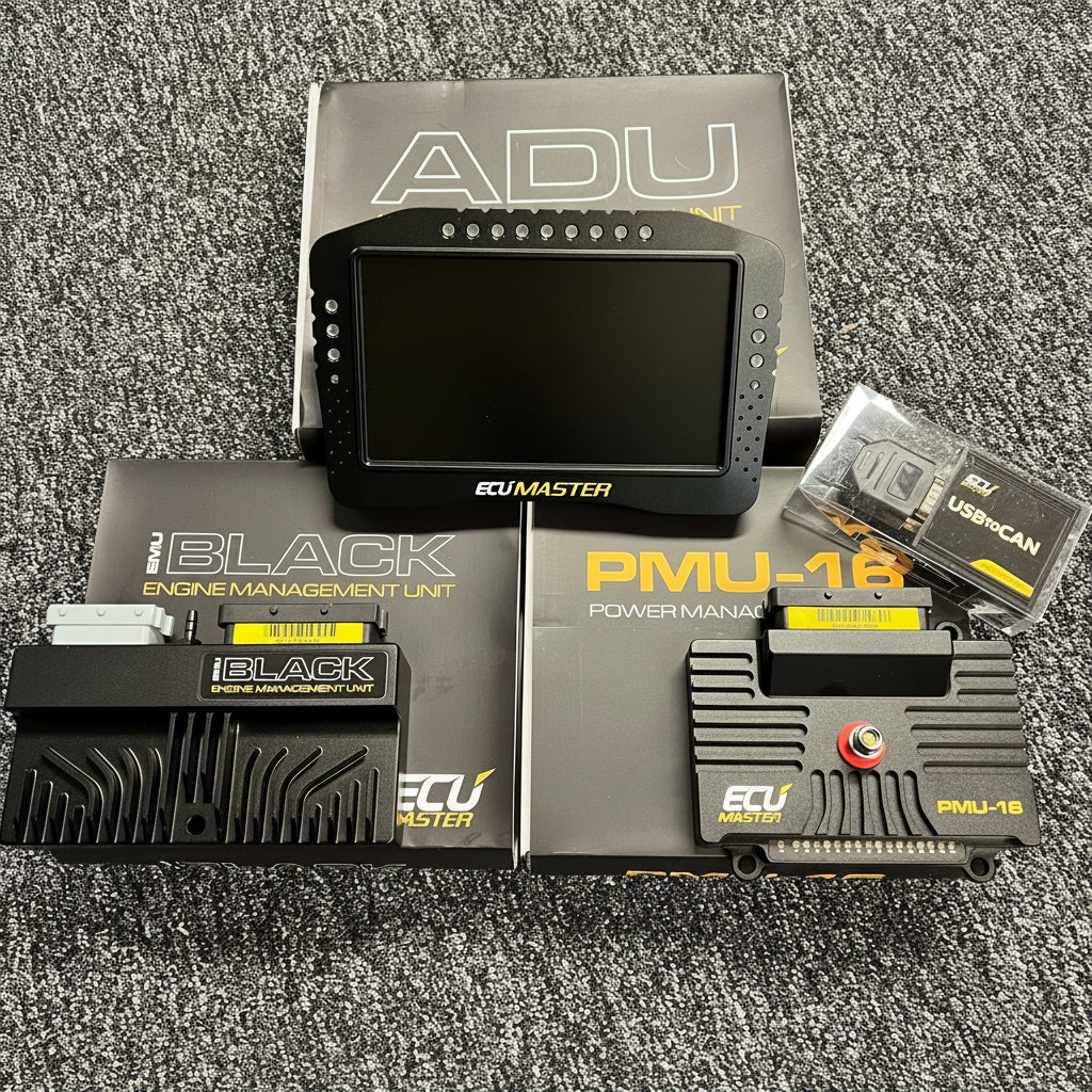 ECUmaster Control Race Package : Black ECU / ADU Digital Dash 5" IP65 / PMU16 (PDU) / USB TO CAN