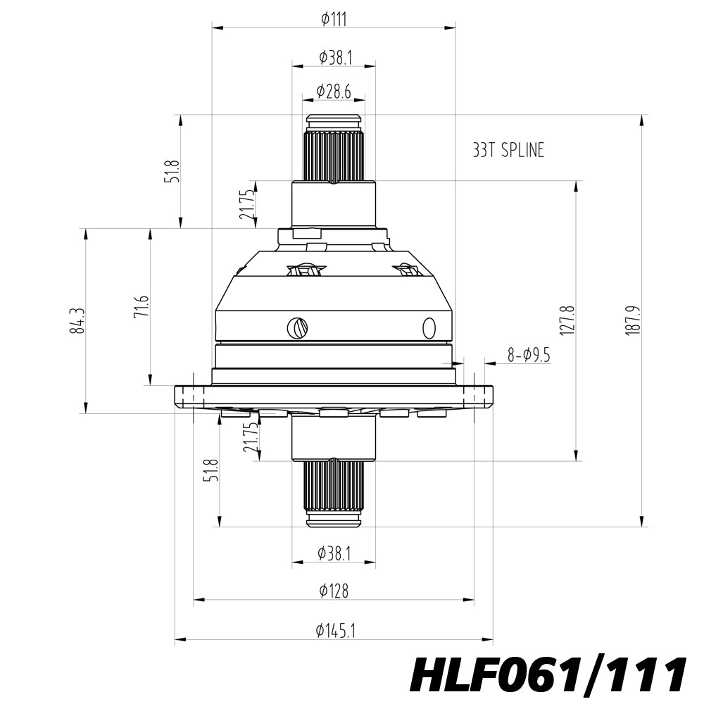 Blackline VW Golf GTI MK1 MK2 Scirocco Jetta LSD Limited Slip Diff 020 111MM CWP HLF061/111