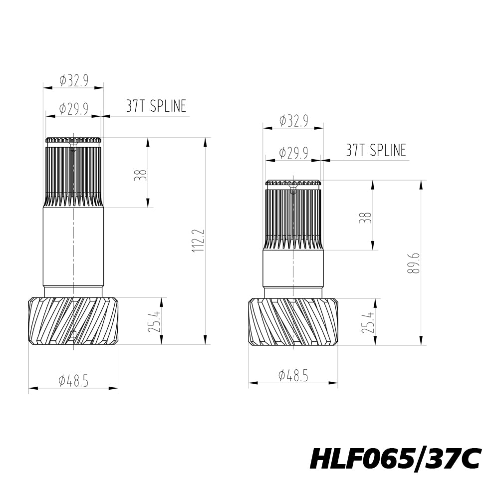 Blackline VW Beetle 1302 1303 IRS Rear Helical LSD Limited Slip Diff - 37 Spline Conversion Kit HLF065