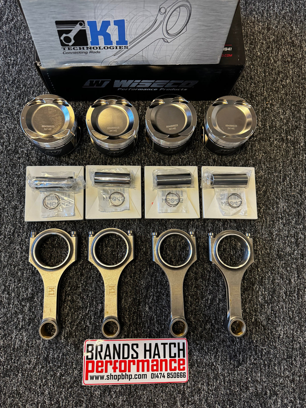 Ford Cosworth YB Turbo 8.0:1 91.5mm Wiseco Forged Piston Kit & K1 H Beam Rods