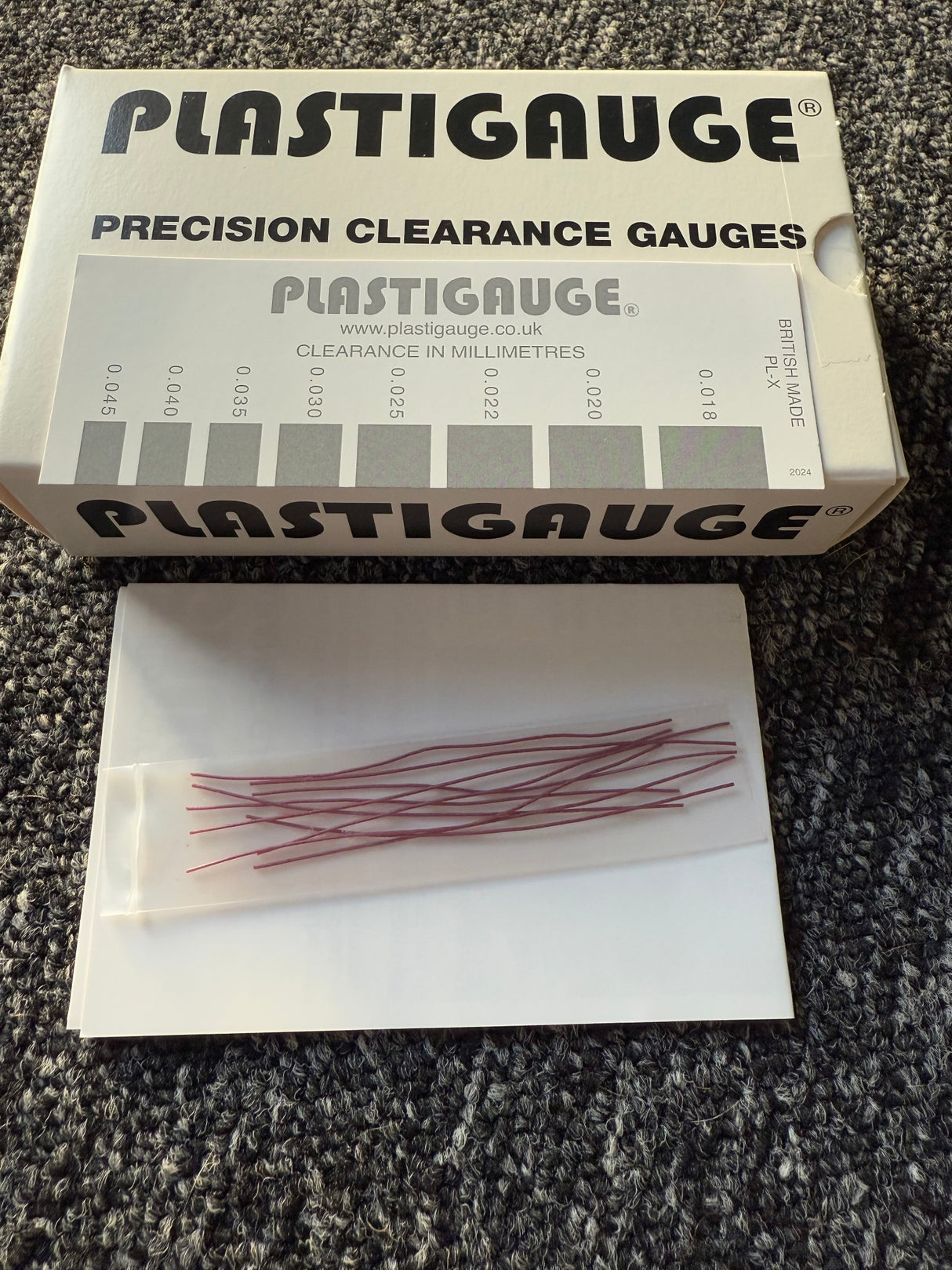Engine Big End Main Bearing Plastigauge 0.018mm to 0.045mm Clearance Strip PL-X - For high speed engines with close tolerance bearings