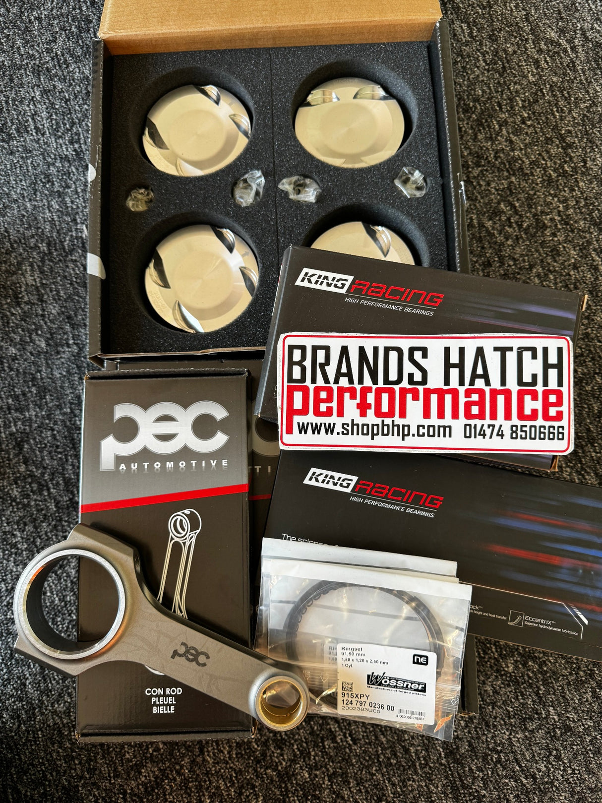 Wossner FORD 2.0 Cosworth 16V Non Turbo NA *Long R0d* Forged Pistons & Rods & KING RACE BEARINGS