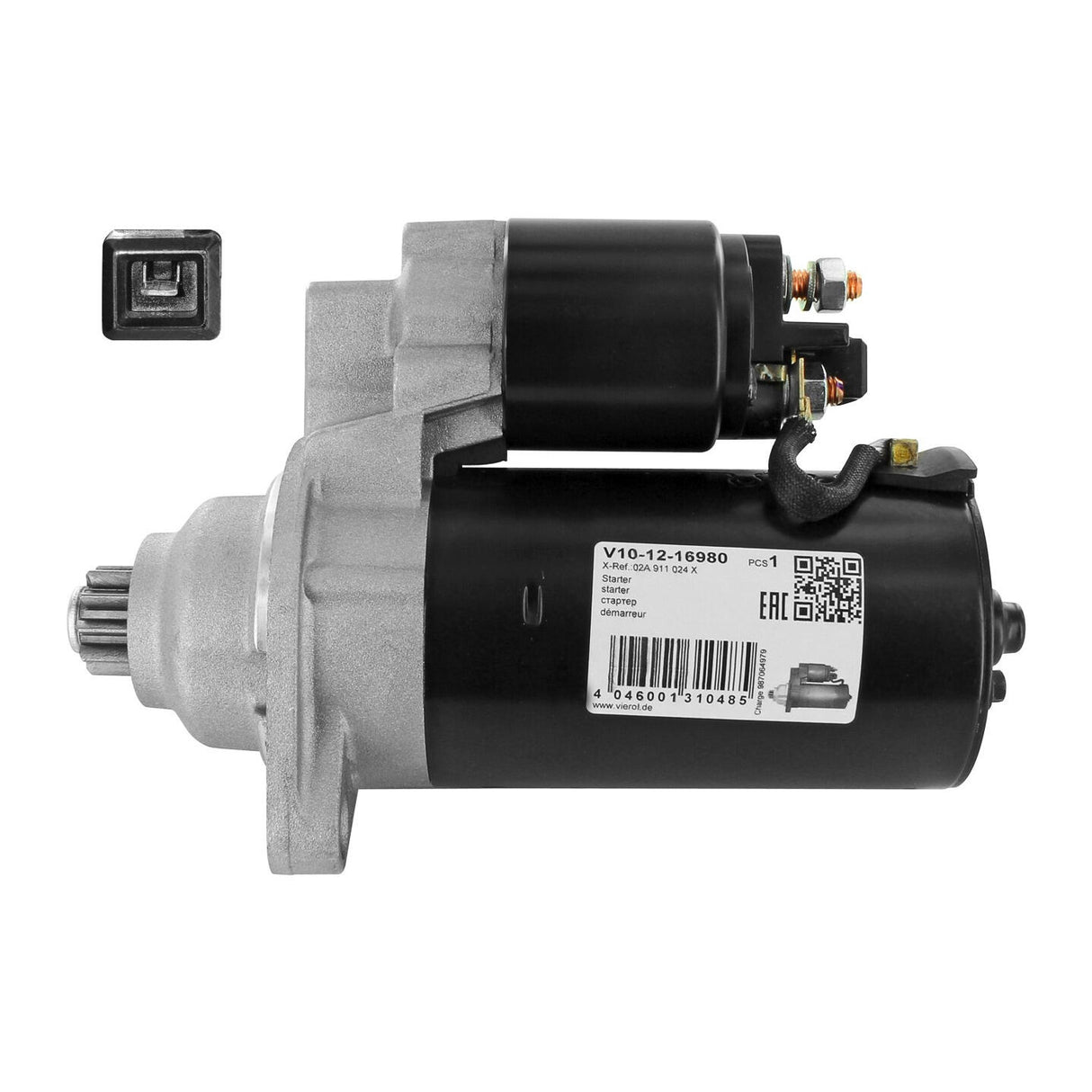 VW Starter 02A911024 X - VEMO V10-12-16980