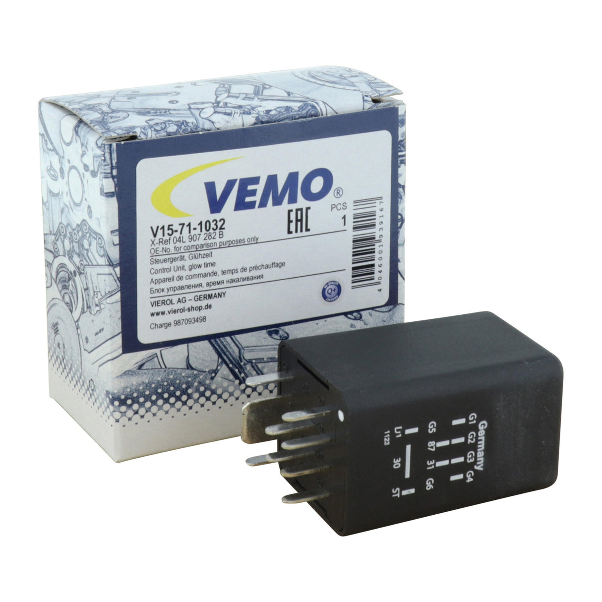 VW Control Unit, glow time - VEMO V15-71-1032