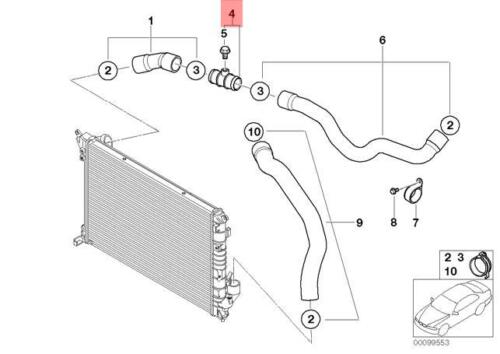 Mini Cooper S R52 R53 W11 W11B16A Radiator Coolant Pipe Breather Tube