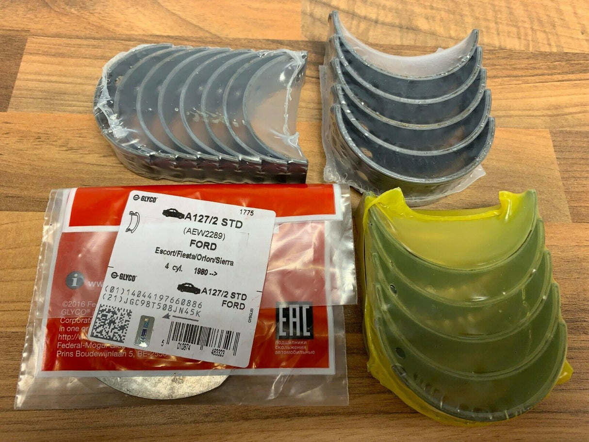 Ford Escort & Fiesta RSturbo RS Turbo GLYCO / ACL Main Big End Bearing Set STD 1/2 Grooved