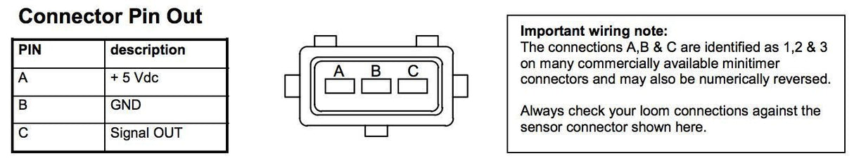 Cosworth YB 3 Bar Map Sensor - Weber Marelli type - fully calibrated