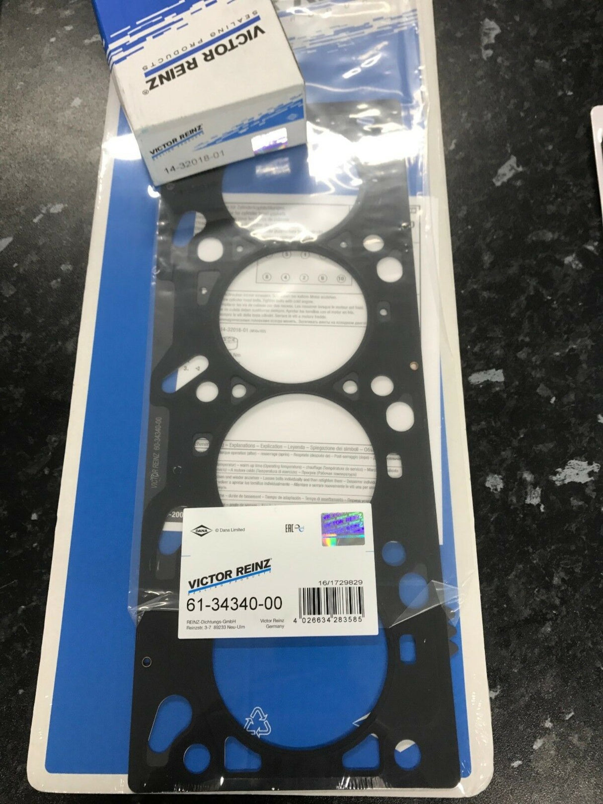 Ford Cougar Mondeo Focus 2.0 Multilayer MLS 1.3mm Reinz Head Gasket & Headbolts