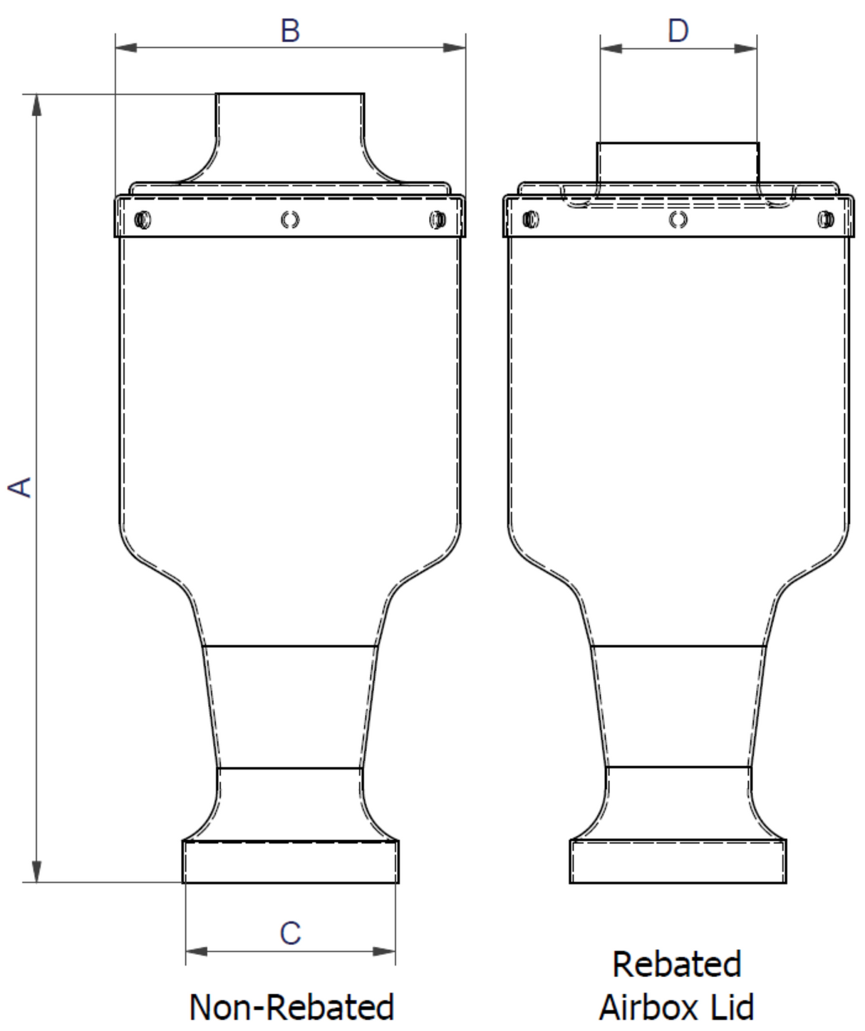 ITG Universal Air Box ARAB80 Air Box with 124mm ID Filter
