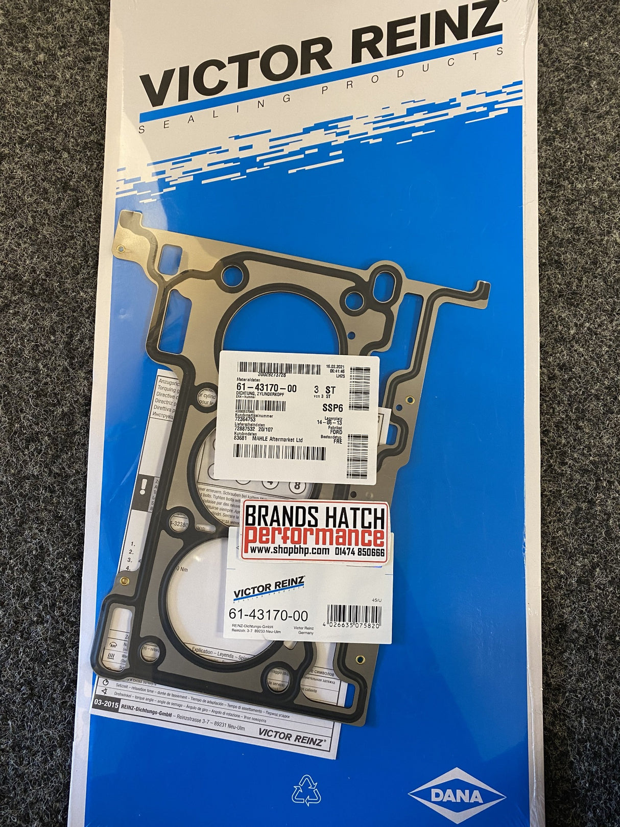 Ford 1.0 Ecoboost Fiesta Mk7 Focus Mk3 M1DA M2DA SFJA etc Reinz MLS Head Gasket