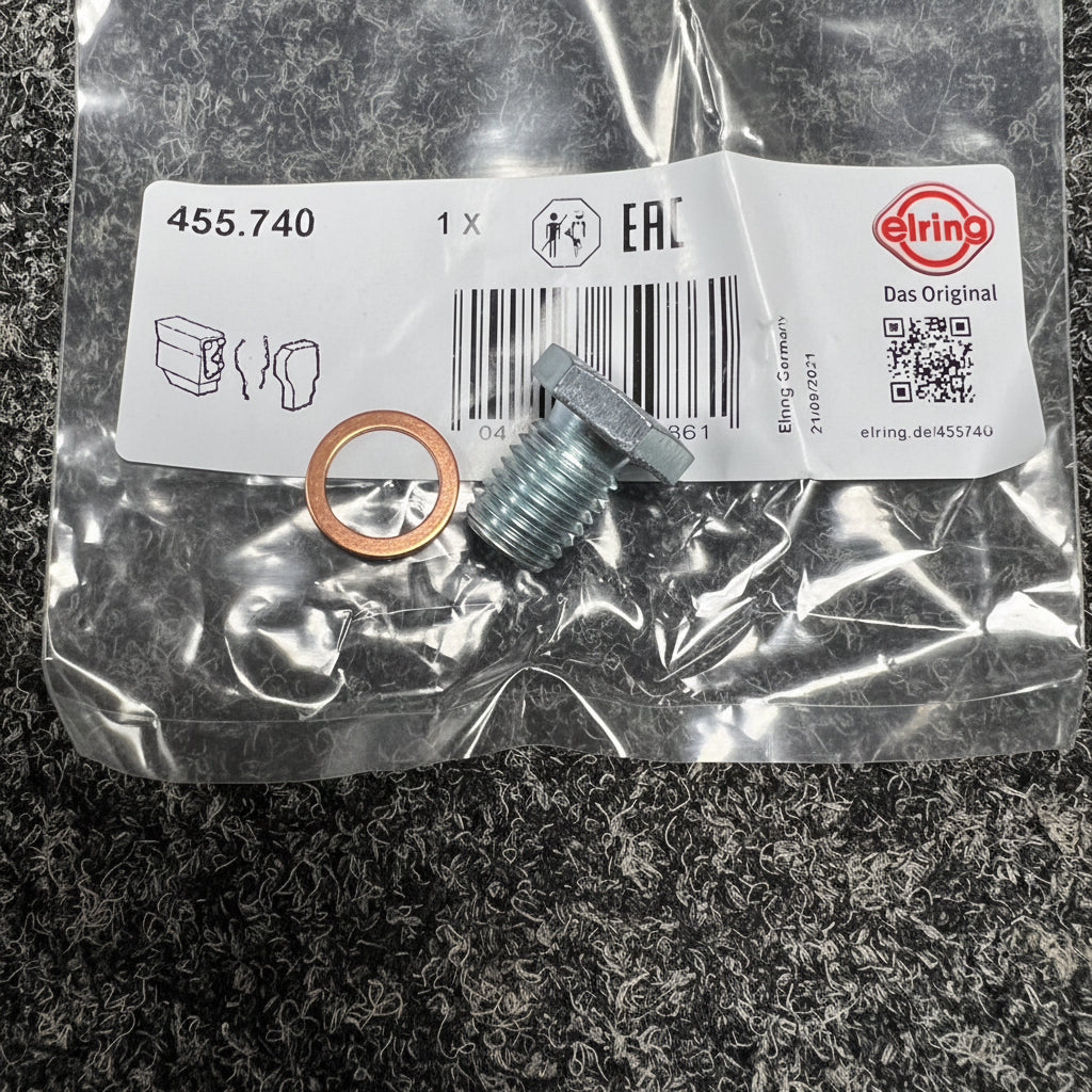 MINI One Cooper S JCW F55 F56 F57 F60 B48 B38 Elring Sump Plug W/ Washer 455.740