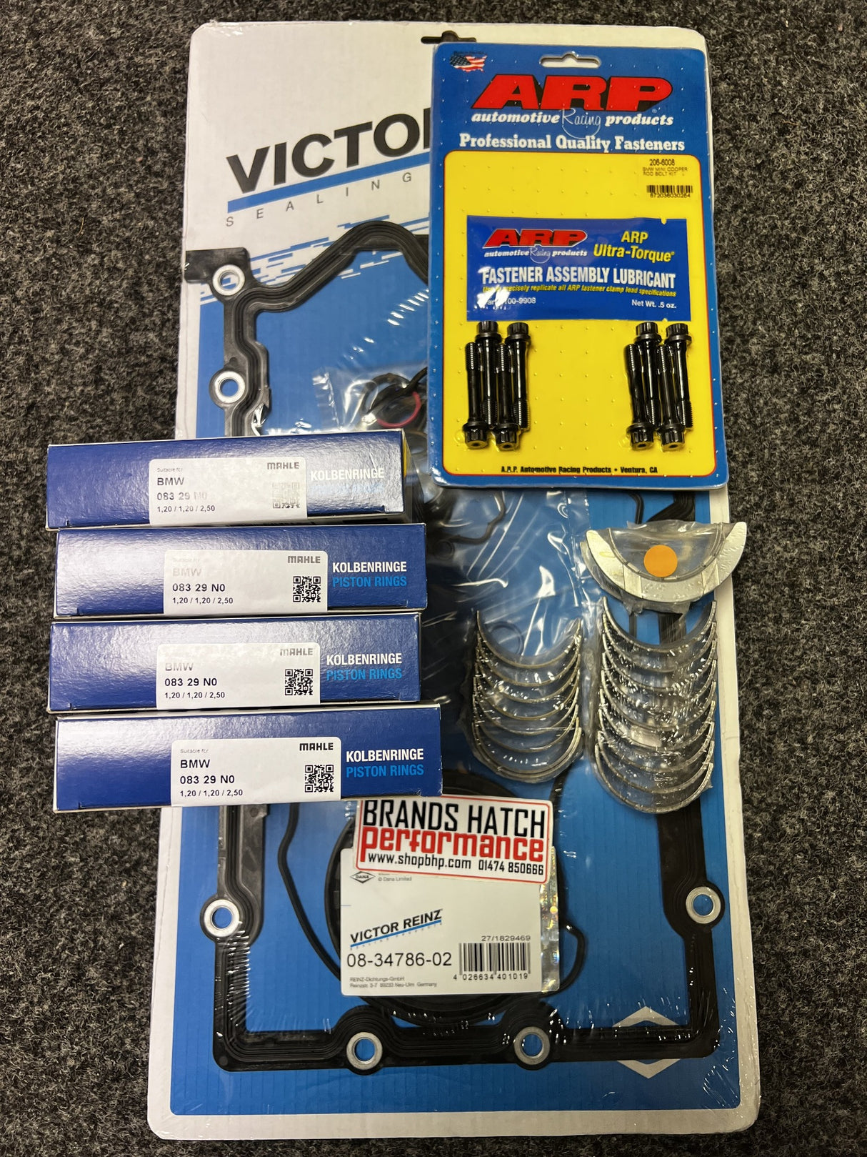 Mini Cooper S JCW R52 R53 W11 Bottom End Gasket Piston Ring Bearing Rebuild Kit With ARP Rod Bolts