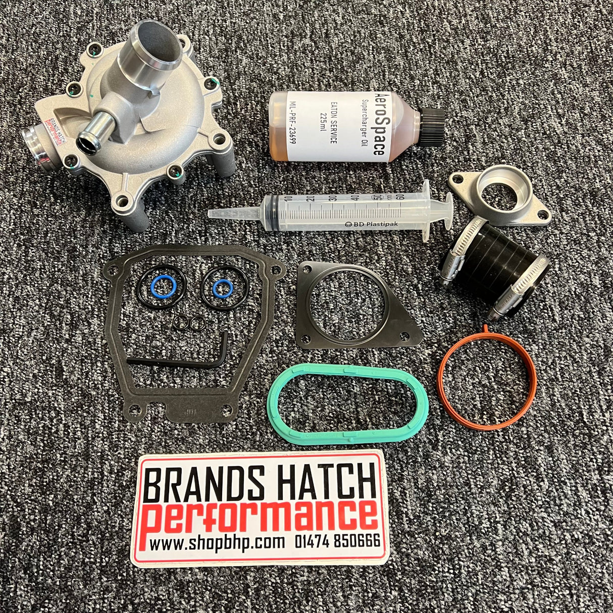 Mini Cooper S JCW R53 W11 EATON Ultimate Supercharger Oil Service Kit - Water Pump & Flange & Manual Bypass Hose