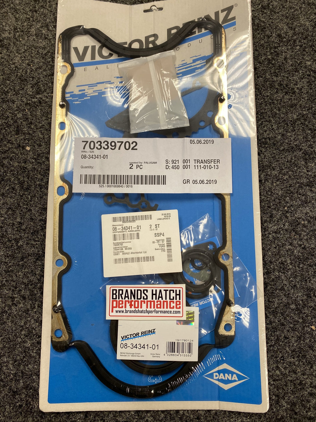 Ford 2.0 Zetec Blacktop Silvertop Reinz Bottom End Gasket Set 08-34341-01