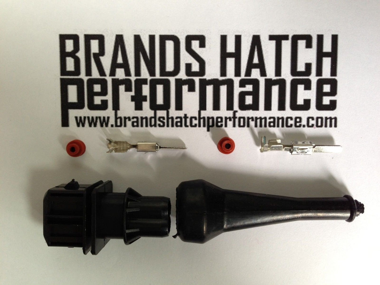 AMP 2 Way MALE Junior Timer Plug with Pins seals and rubber boot Bosch EV1 type