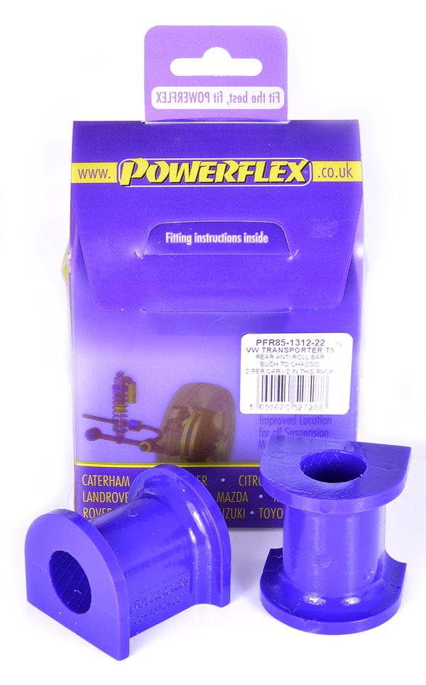 Powerflex Volkswagen T6 / 6.1 Transporter (2015 - ) Rear Anti Roll Bar Bush to Chassis 22mm PFR85-1312-22