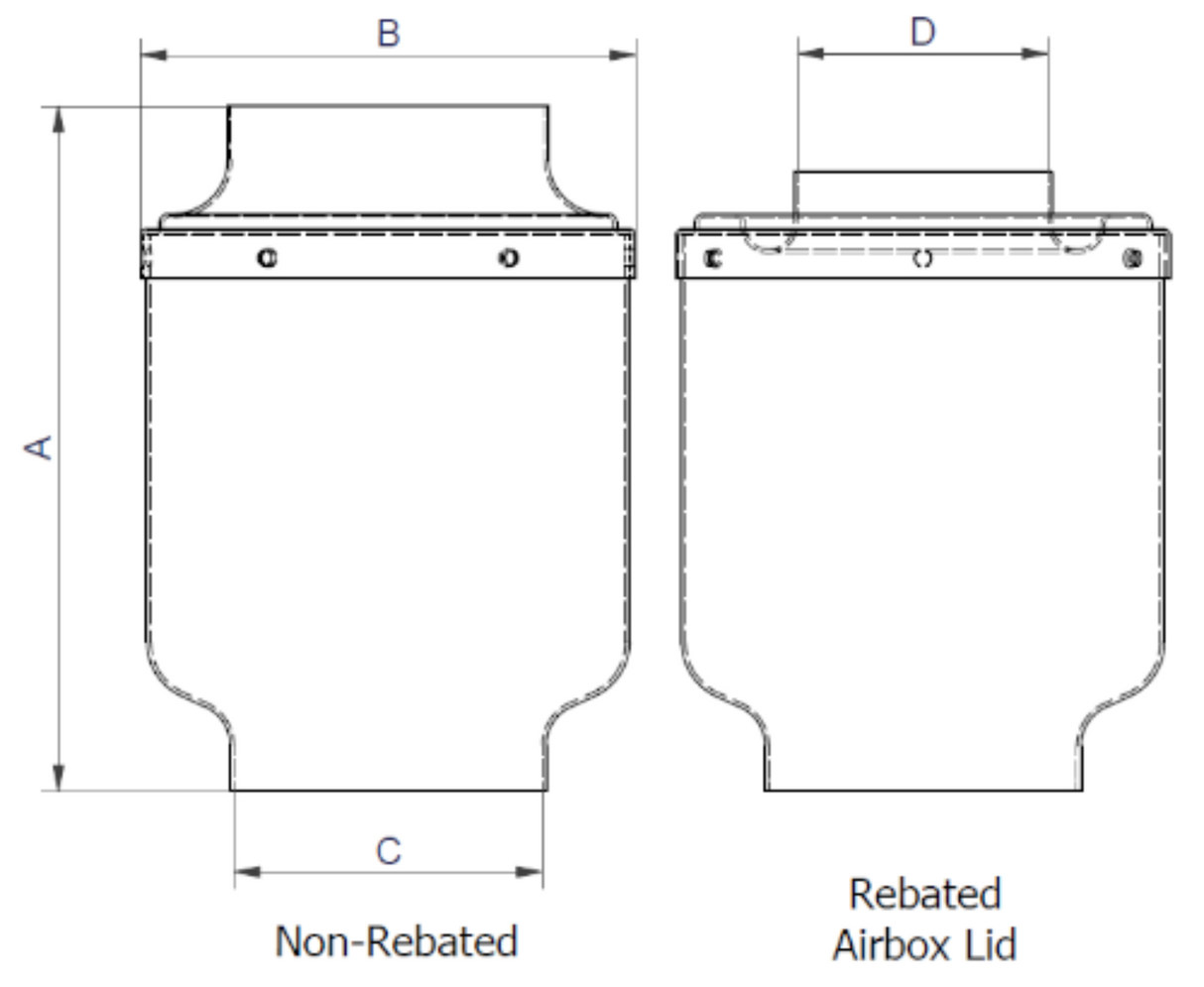 ITG Universal Air Box STAB122XL Air Box with 114mm ID Filter