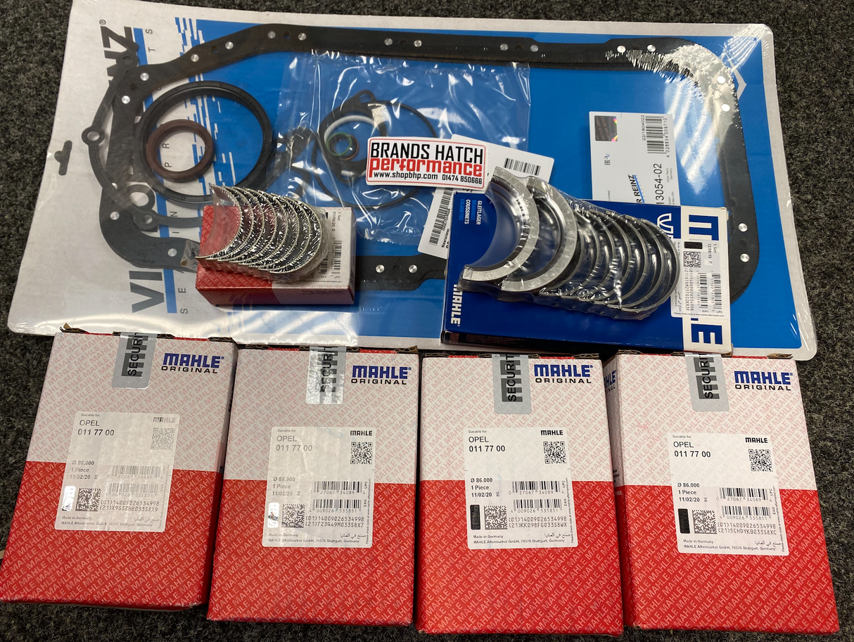 Vauxhall C20XE 20XE STD 86mm Mahle Pistons & STD Engine Bearings & Bottom End Gasket