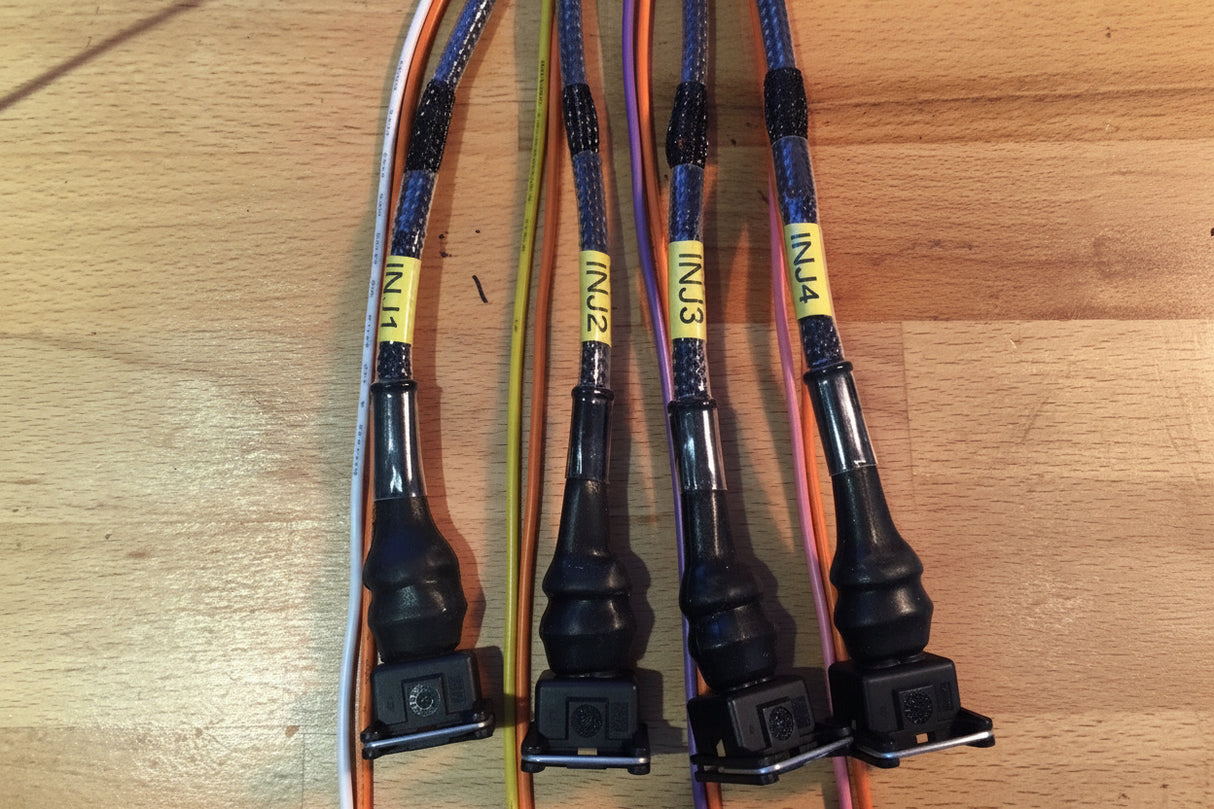 Terminated and Labeled Kit Car Loom Cable - BOSCH 1000cc Injector 1, 2, 3 and 4 EV1 2M Length