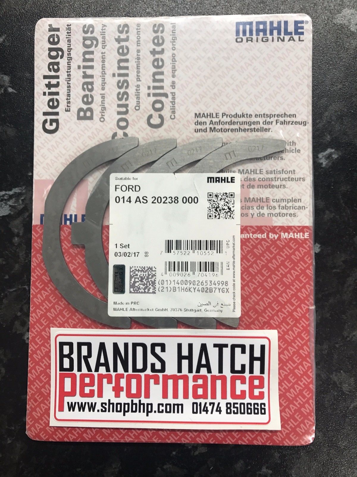 MAHLE Sierra Escort Cosworth YB Pinto Crank bearing Thrust washers STD THRUSTS ONLY