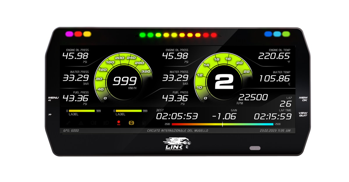LINK ECU MXT Strada 10" 10 Inch TFT Digital Dash - Road & Race Icons