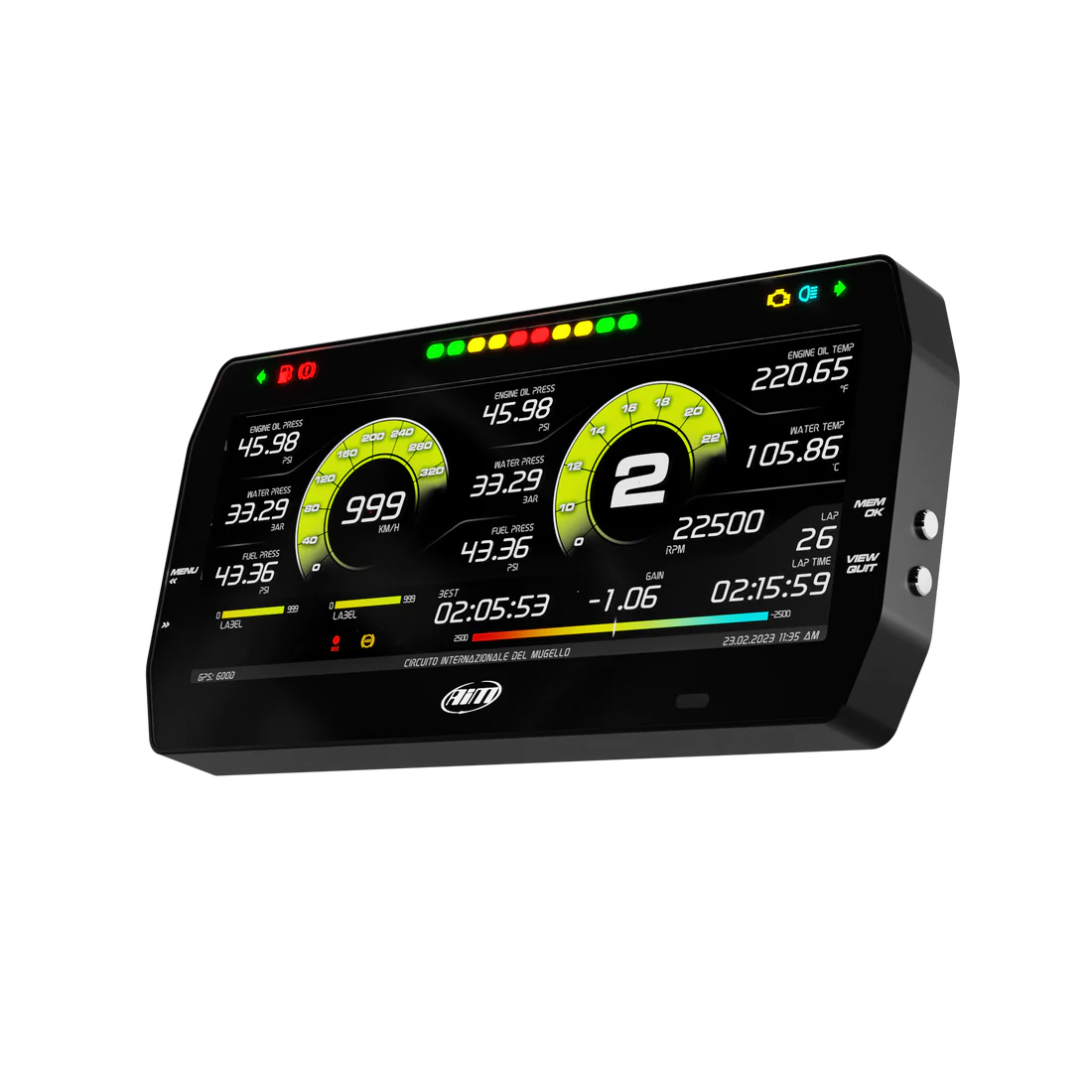 AIM 10" TFT MXT Strada 1.3 Digital Display Dash - Race or Road Icons - CAN or OBDII