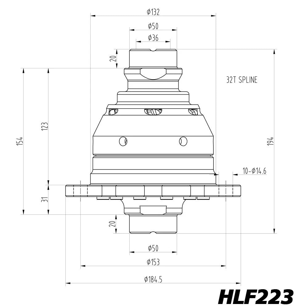 Blackline BMW E38 E39 E46 210 LSD Limited Slip Diff - 153 x 14.5 - 31mm Offset HLF223