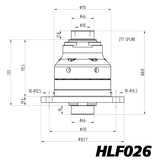Blackline BMW E28 E30 E36 Helical 188 LSD Limited Slip Diff HLF026 - Spindle to CWP Mount face 35.50mm