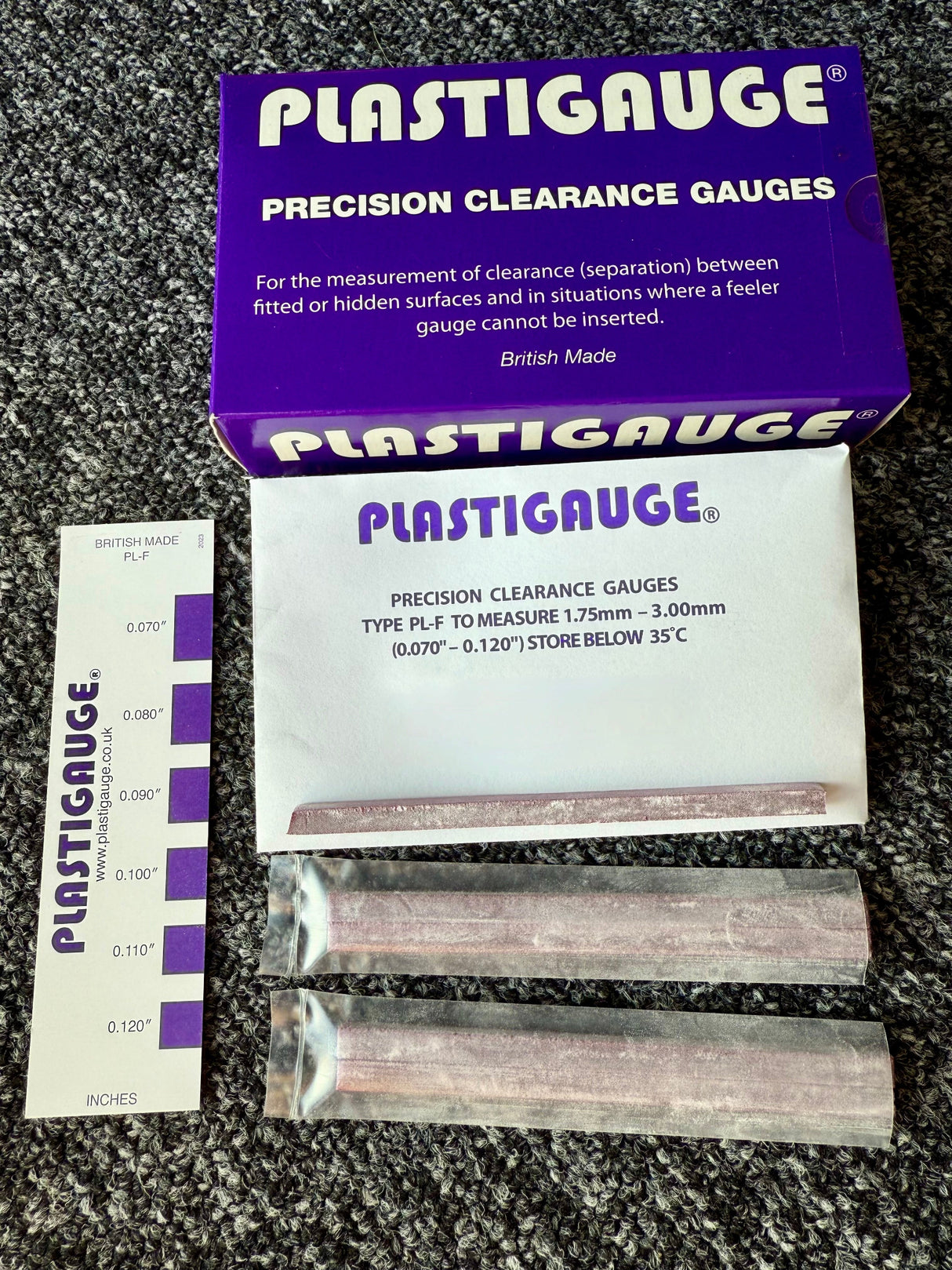 Plastigauge 0.070 - 0.120 inch Clearance Strip PURPLE