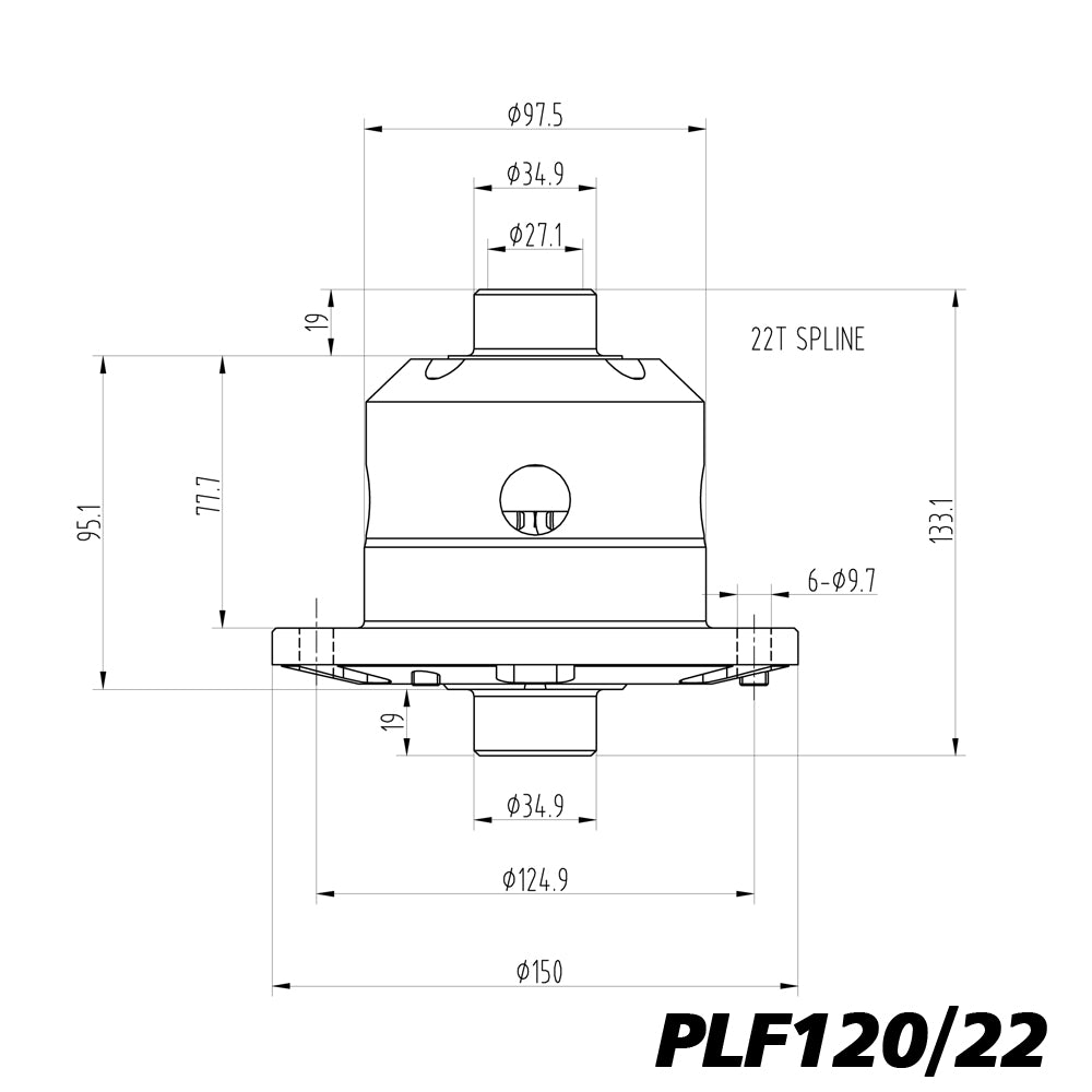 Blackline 22 Tooth English Axle Plate LSD Limited Slip Diff - Cortina Escort PLF120/22