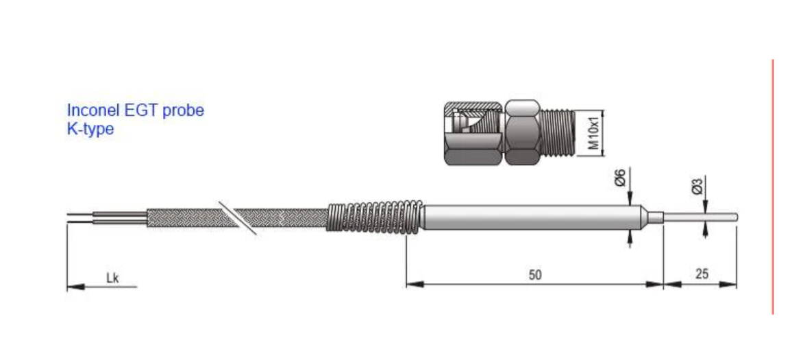 Ecumaster EGT Sensor – Inconel Sheath Professional EGT Probe