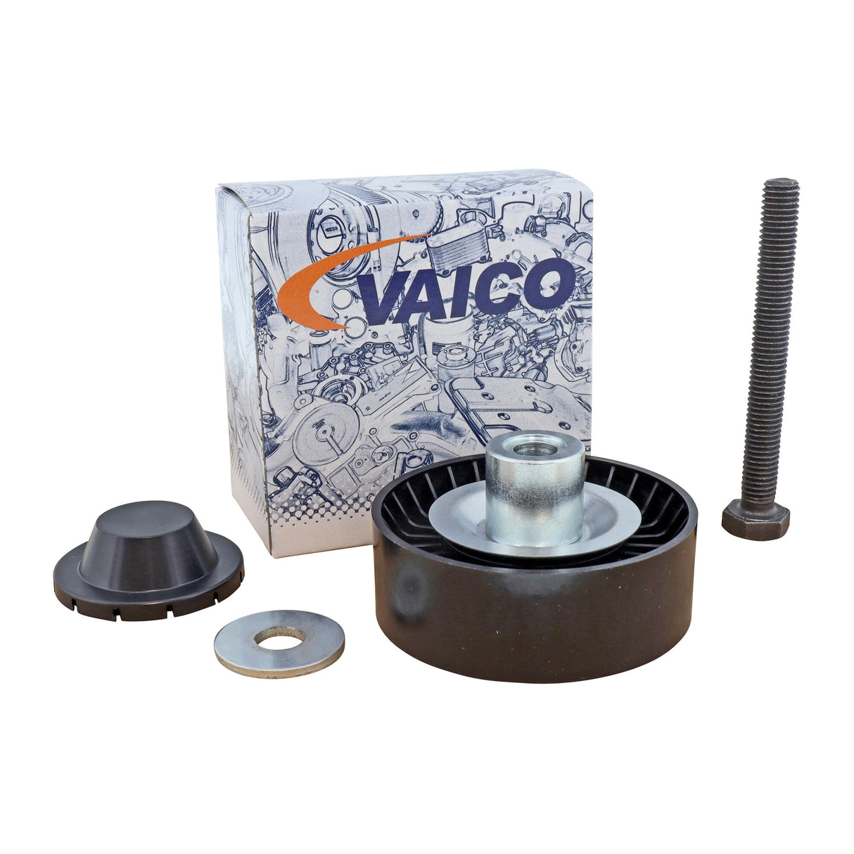 VW Deflection/Guide Pulley, V-ribbed belt  - VAICO V10-1813