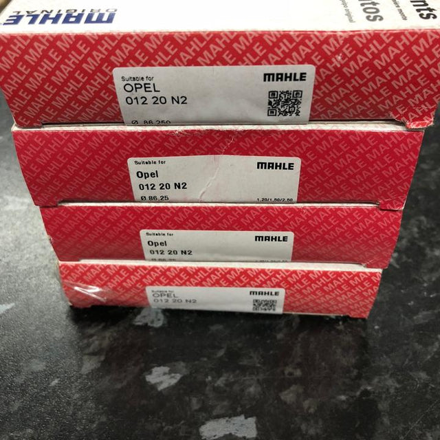 4 X Vauxhall Opel Lotus Z20LET Z20LER Z20LEH +0.25 86.25 mm MAHLE Piston Rings