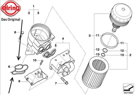 BMW E46 316i 318i N42 & N46 Engines Elring Oil Filter Housing Seal Gasket