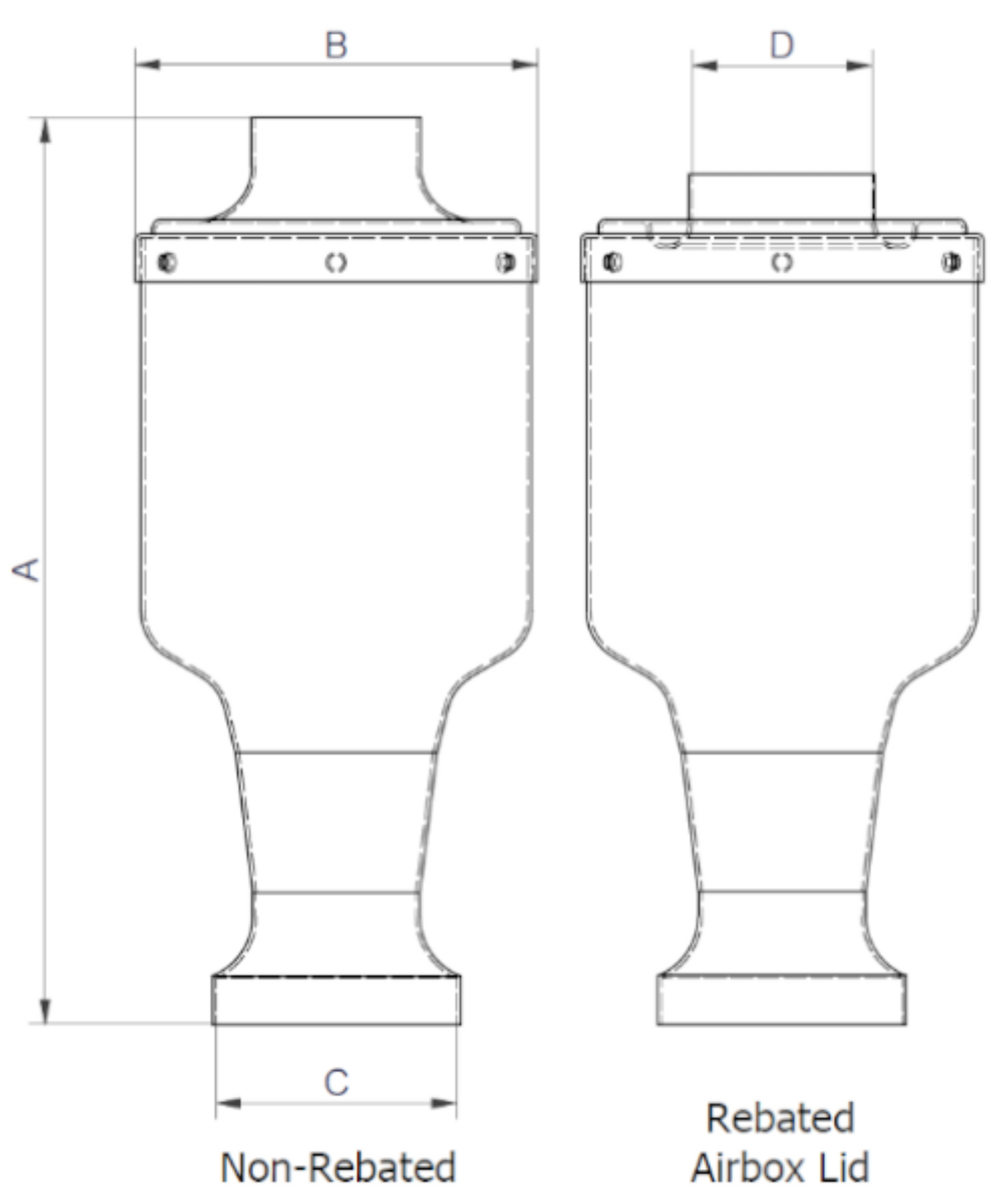 ITG Universal Air Box ARAB65 Air Box with 70mm ID Filter