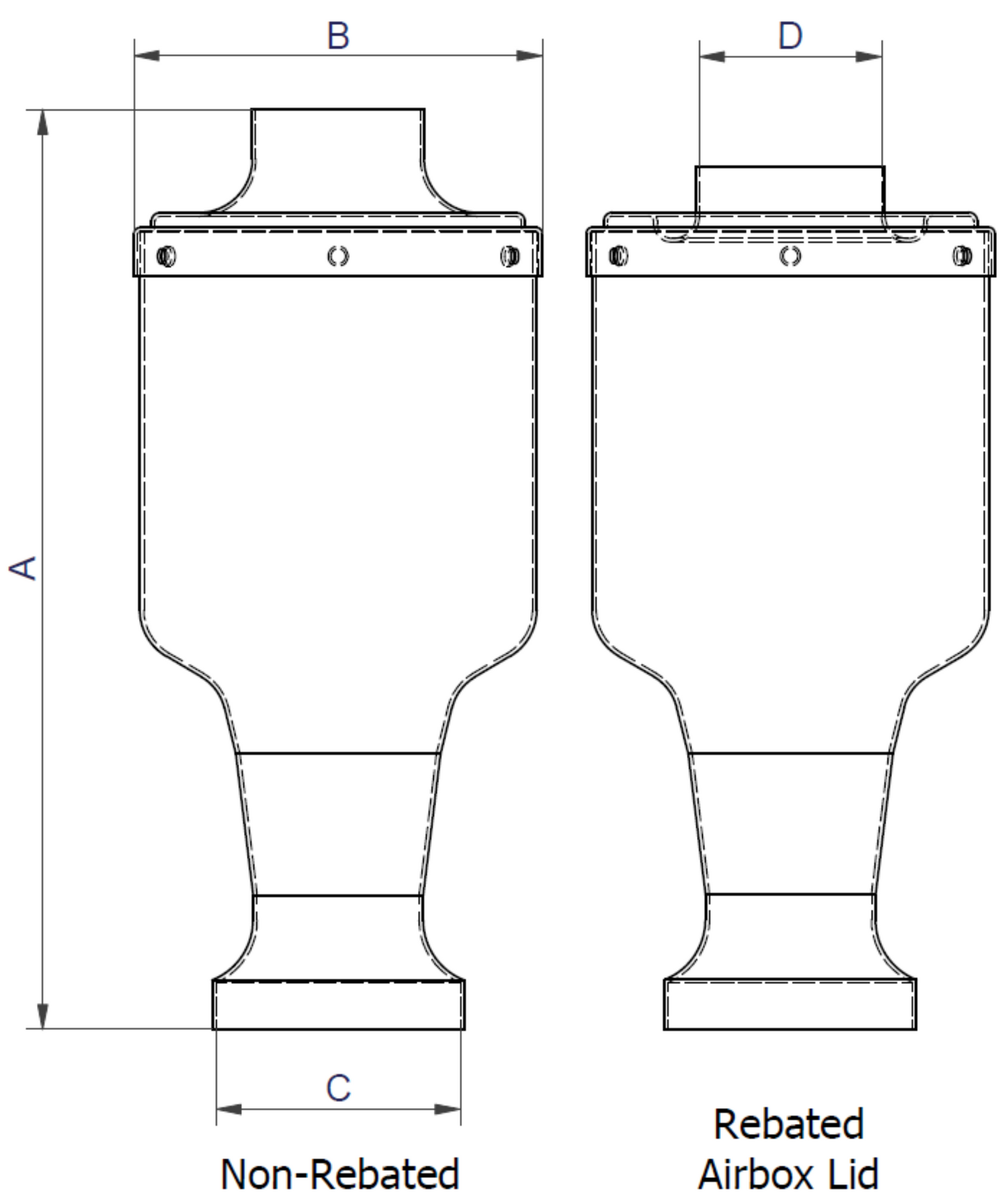 ITG Universal Air Box ARAB80 Air Box with 99mm ID Filter