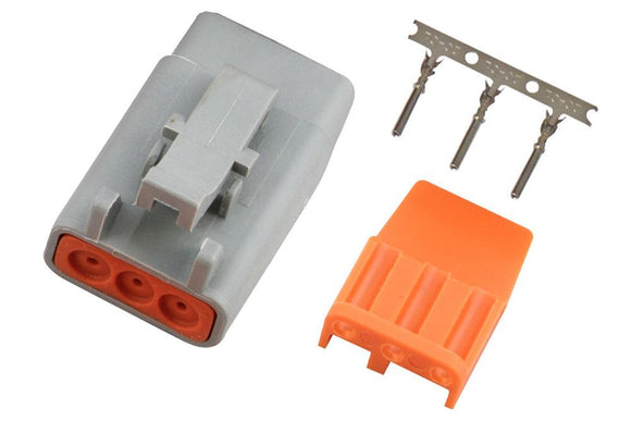 Haltech Plug and Pins Only  Male Deutsch DTM 3 Connector (7.5 Amp)