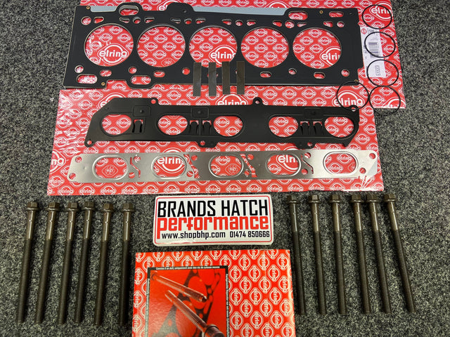 Ford Focus ST225 Head Gasket & Inlet / Exhaust Gasket + Block Mod + Bolts Elring