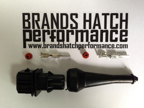 AMP 2 Way MALE Junior Timer Plug with Pins seals and rubber boot Bosch EV1 type