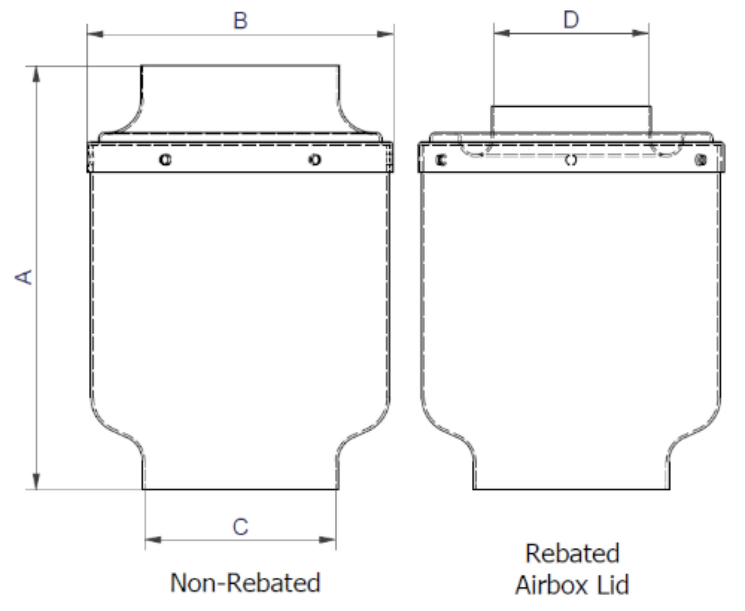ITG Universal Air Box STAB122XL Air Box with 99mm ID Filter
