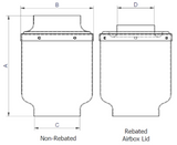 ITG Universal Air Box STAB99XL Air Box with 60mm ID Filter