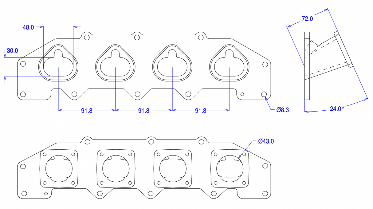 Ford Zetec (NOT ST170) Jenvey Inlet Manifold ONLY for SF Throttle Bodies