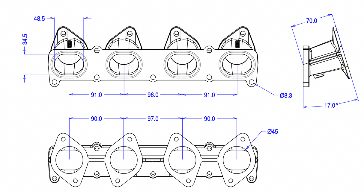 FORD 2.0 Duratec JENVEY Inlet Manifold Only For TB Throttle Bodies