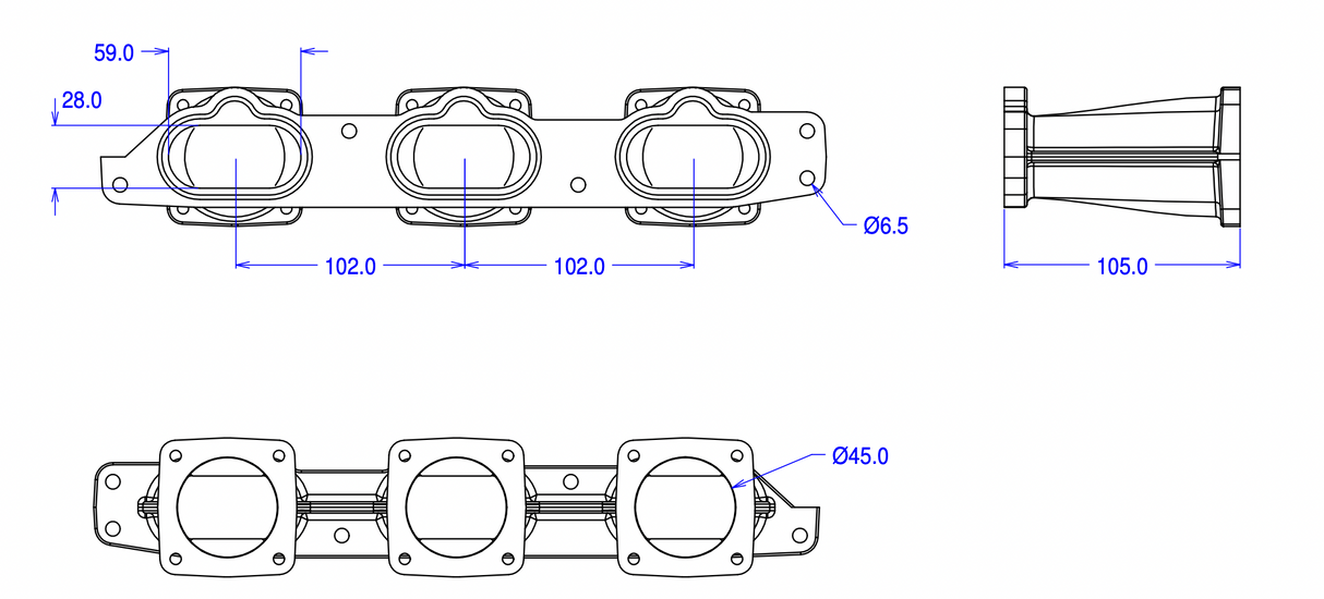 Ford Duratec V6 3.0 litre engineJENVEY Inlet Manifold Only For SF Throttle Bodies